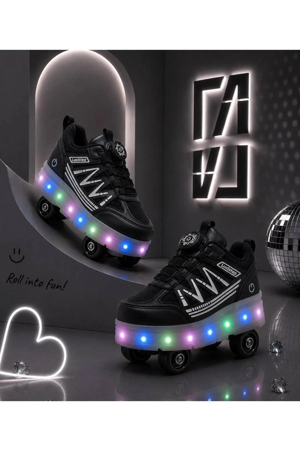 Üst Kalite Çocuk Patenli Ayakkabı Işıklı 4 Teker Kaykay Sneaker Rahat Dayanıklı Ayakkabı-2620