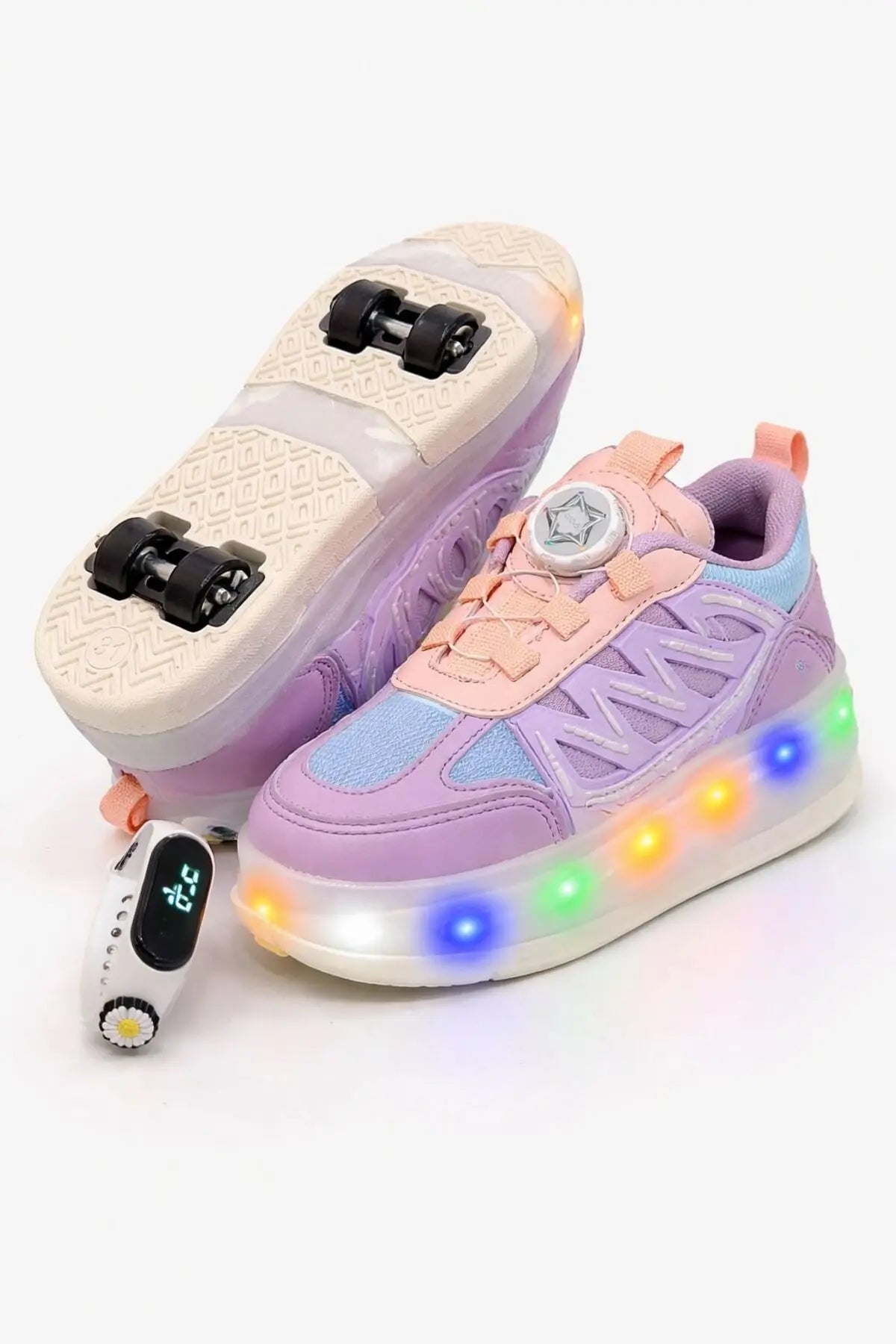 Garantili Üst Kalite Çocuk Patenli Ayakkabı Işıklı 4 Teker Kaykay Sneaker Rahat Dayanıklı Ayakkabı