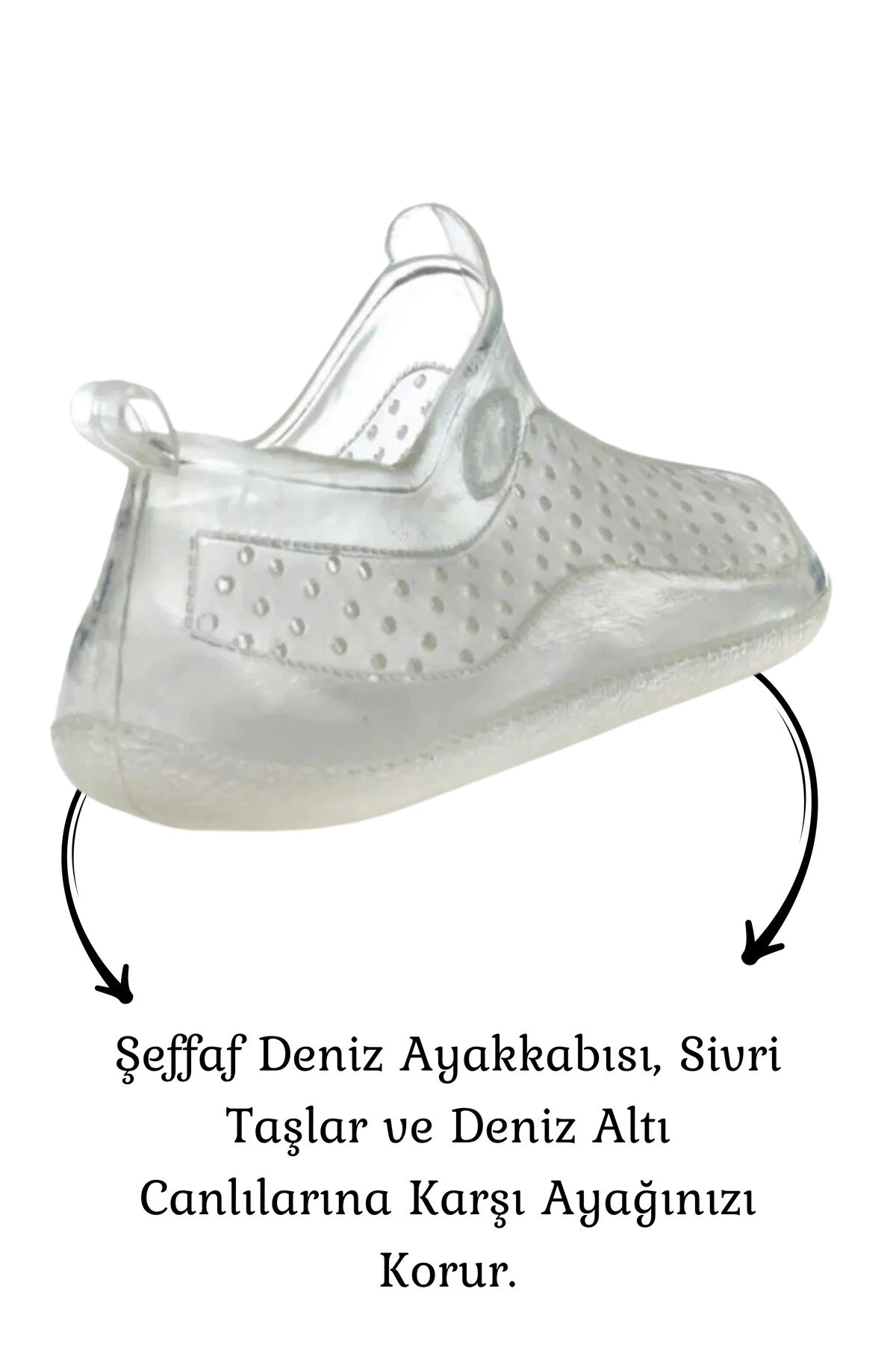Unisex Şeffaf Deniz Ayakkabısı Kaydırmaz Üst Kalite Garantili