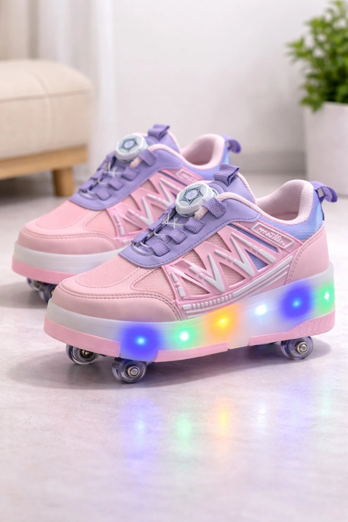 Garantili Çocuk Patenli Ayakkabı Işıklı 4 Teker Kaykay Sneaker Ayakkabı SAAT HEDİYELİ