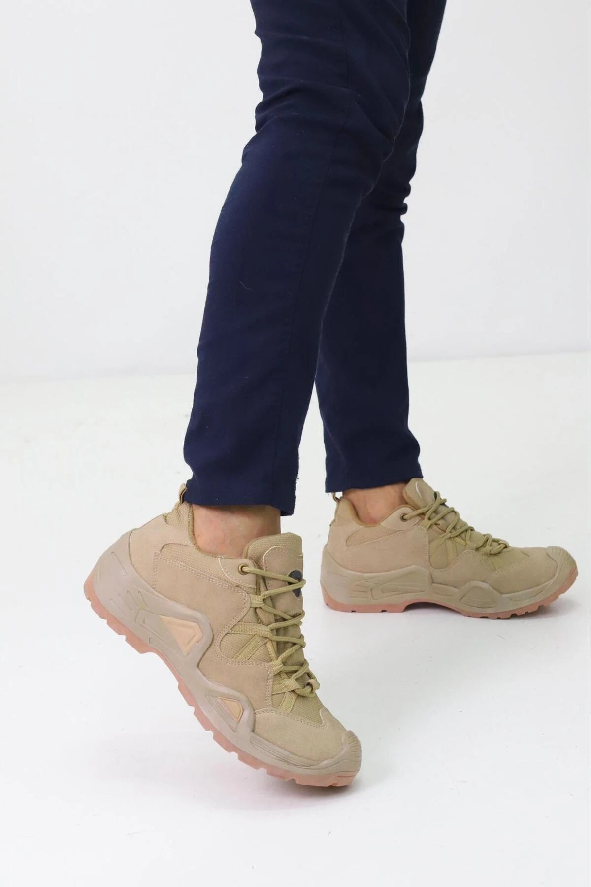 Çöl Çizgili Unisex Su Geçirmez Kauçuk Taban Trekking Bot waterprof
