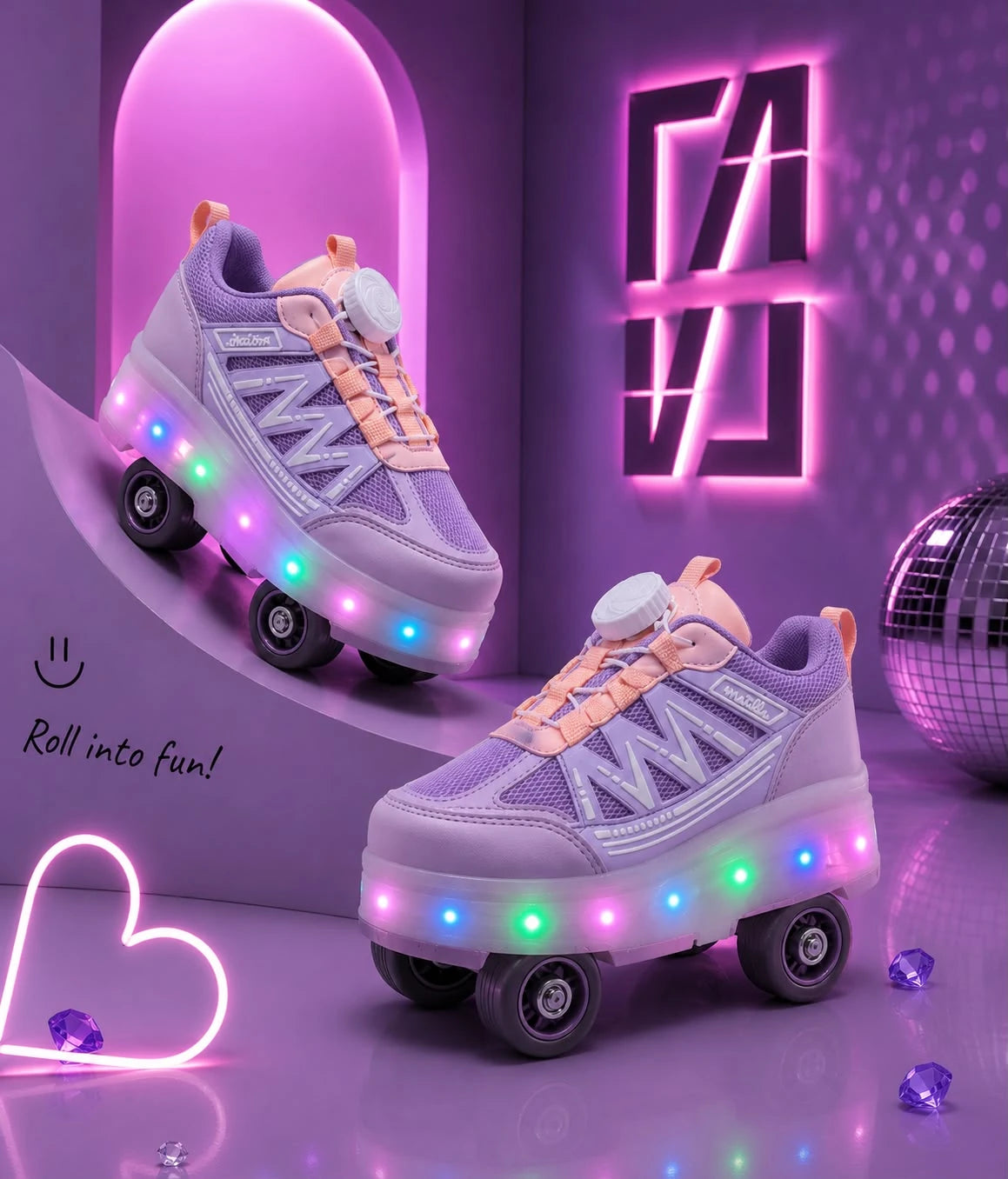 Garantili Üst Kalite Çocuk Patenli Ayakkabı Işıklı 4 Teker Kaykay Sneaker Rahat Dayanıklı Ayakkabı
