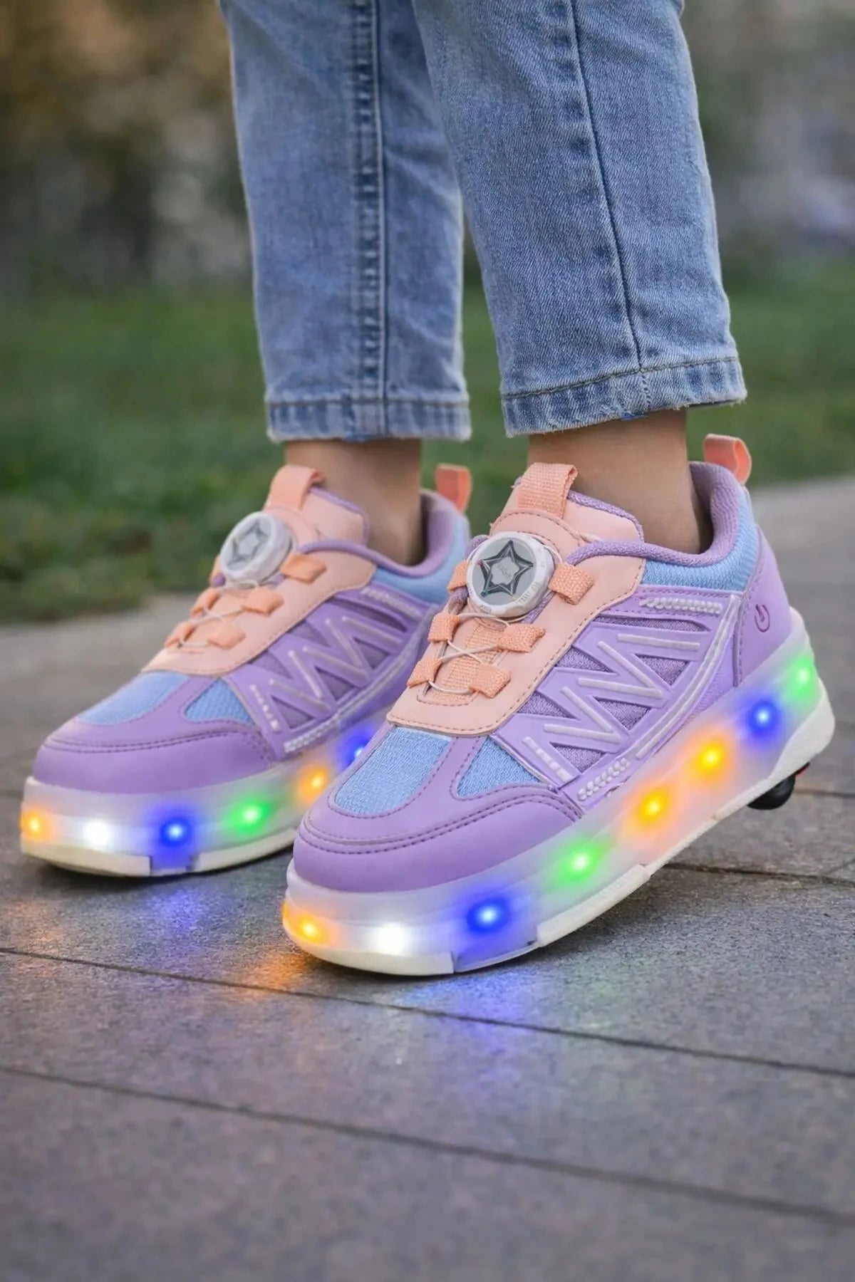 Garantili Üst Kalite Çocuk Patenli Ayakkabı Işıklı 4 Teker Kaykay Sneaker Rahat Dayanıklı Ayakkabı