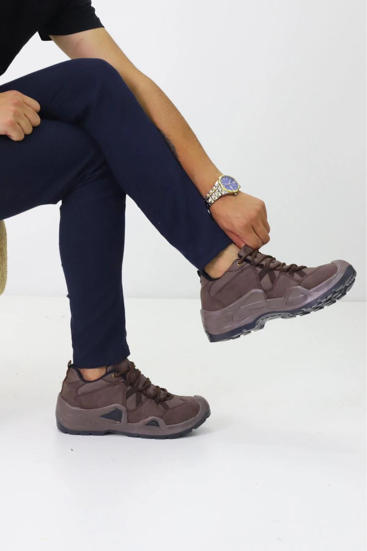 Çöl Çizgili Unisex Su Geçirmez Kauçuk Taban Trekking Bot waterprof