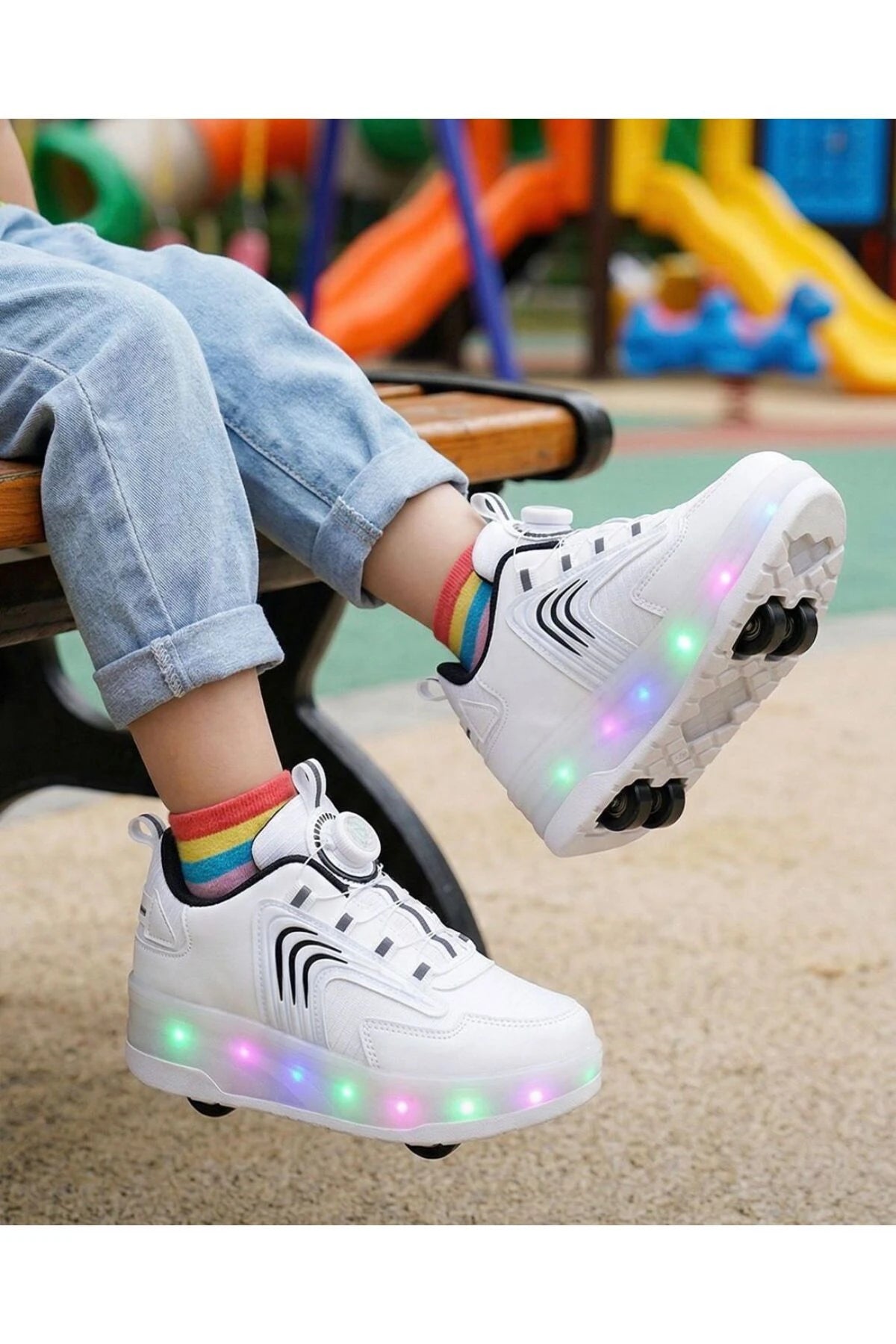 Garantili Üst Kalite Çocuk Patenli Ayakkabı Işıklı 4 Teker Kaykay Sneaker Rahat Dayanıklı Ayakkabı
