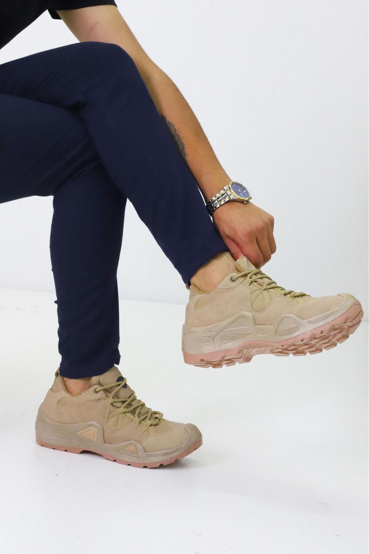 Çöl Çizgili Unisex Su Geçirmez Kauçuk Taban Trekking Bot waterprof