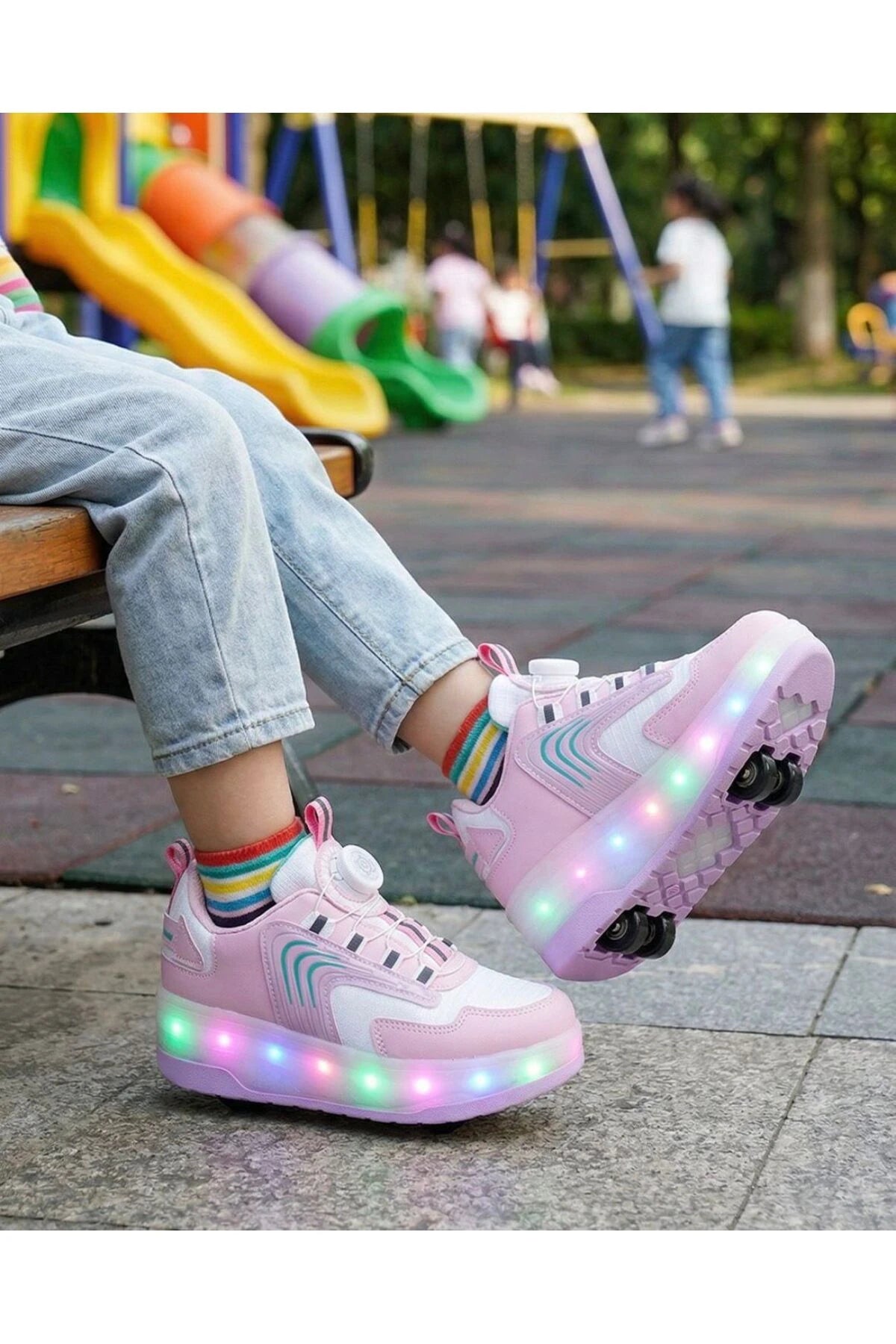 Garantili Üst Kalite Çocuk Patenli Ayakkabı Işıklı 4 Teker Kaykay Sneaker Rahat Dayanıklı Ayakkabı