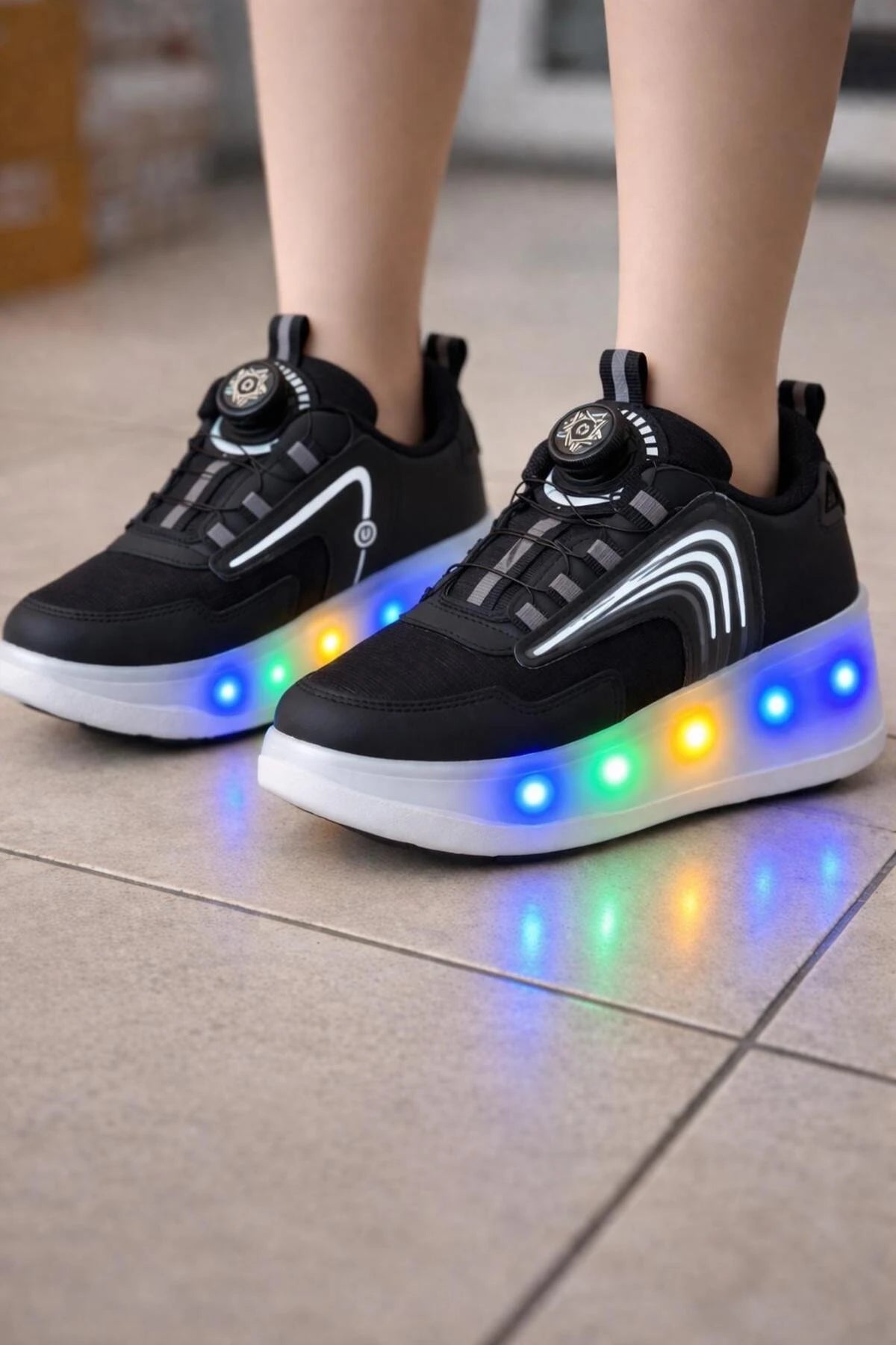 Garantili Üst Kalite Çocuk Patenli Ayakkabı Işıklı 4 Teker Kaykay Sneaker Rahat Dayanıklı Ayakkabı