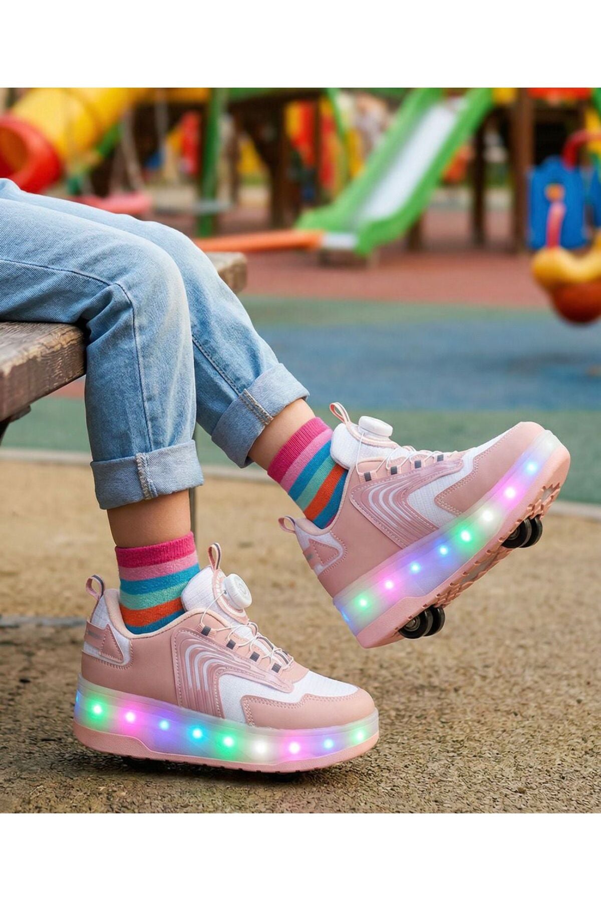 Garantili Üst Kalite Çocuk Patenli Ayakkabı Işıklı 4 Teker Kaykay Sneaker Rahat Dayanıklı Ayakkabı