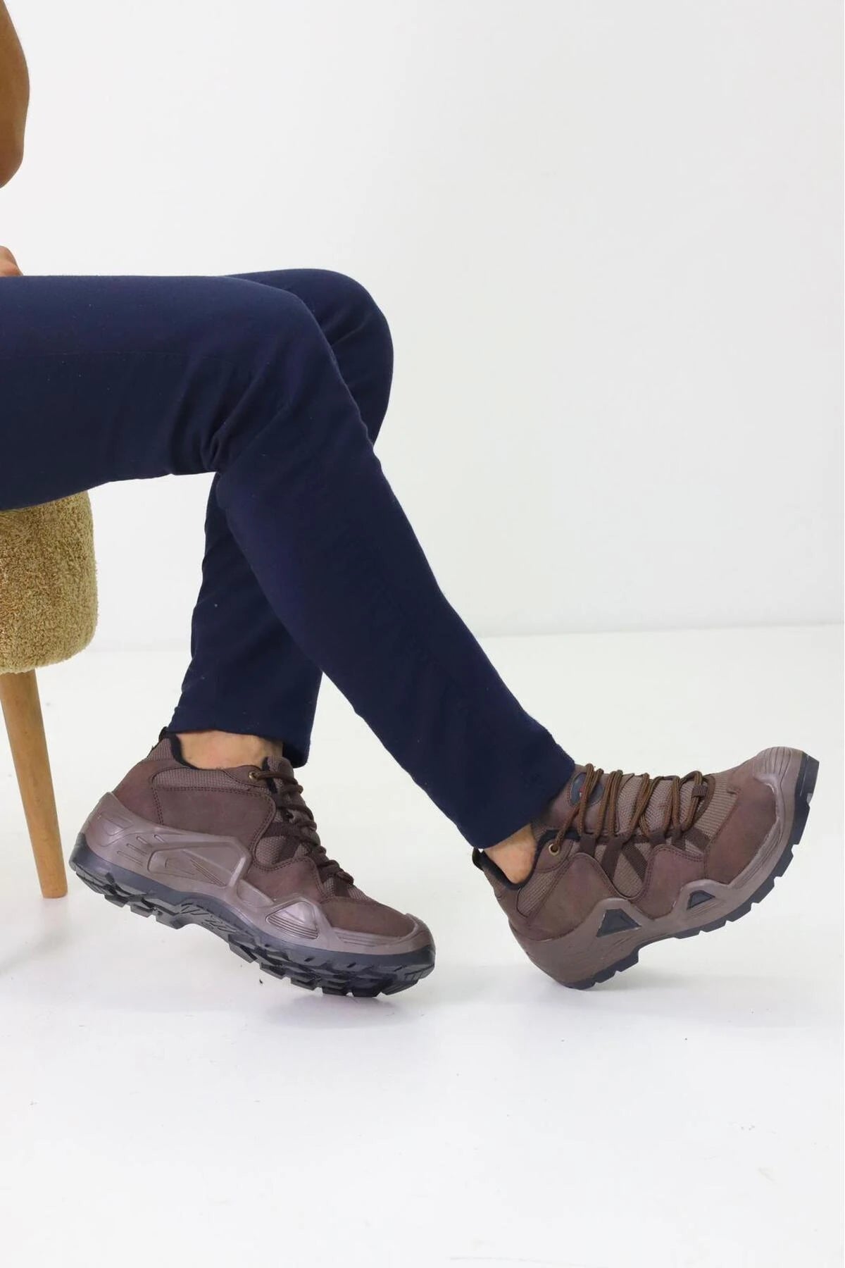 Çöl Çizgili Unisex Su Geçirmez Kauçuk Taban Trekking Bot waterprof