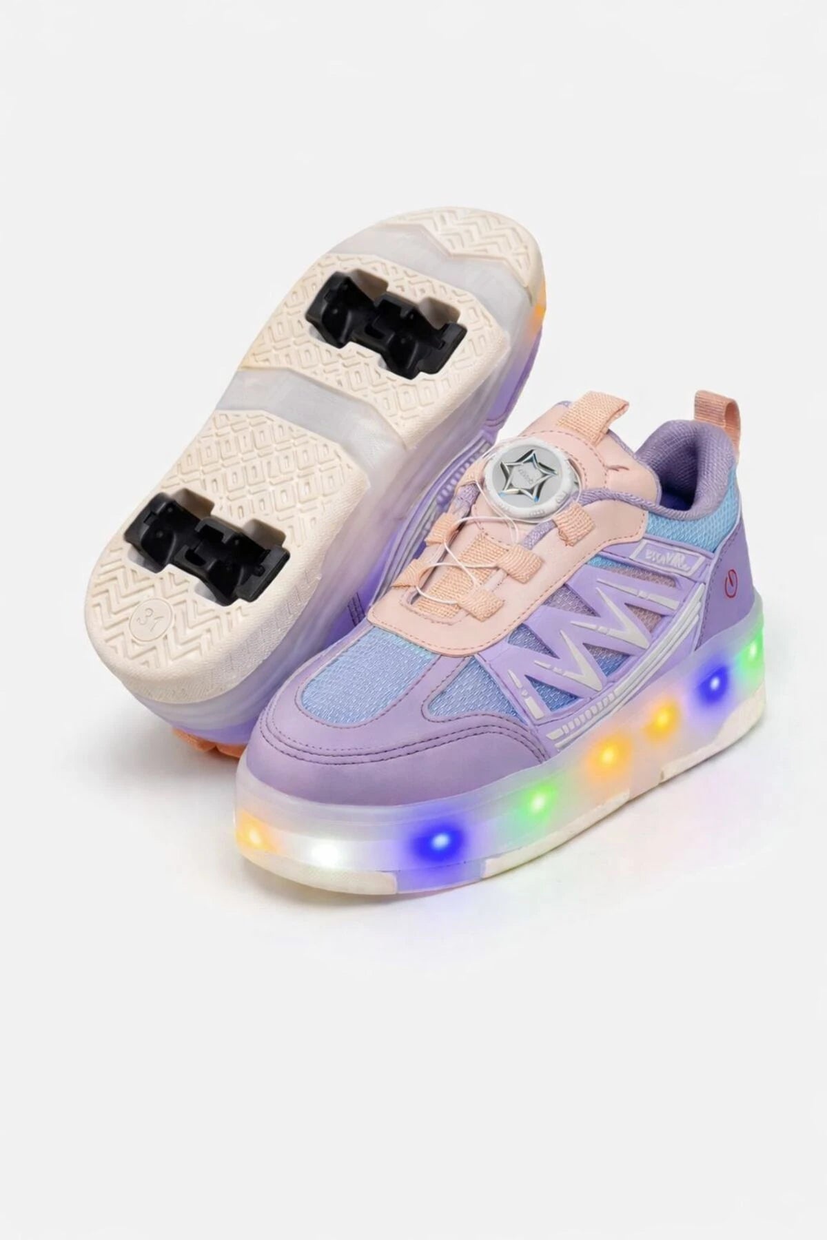Garantili Çocuk Patenli Ayakkabı Işıklı 4 Teker Kaykay Sneaker Ayakkabı SAAT HEDİYELİ